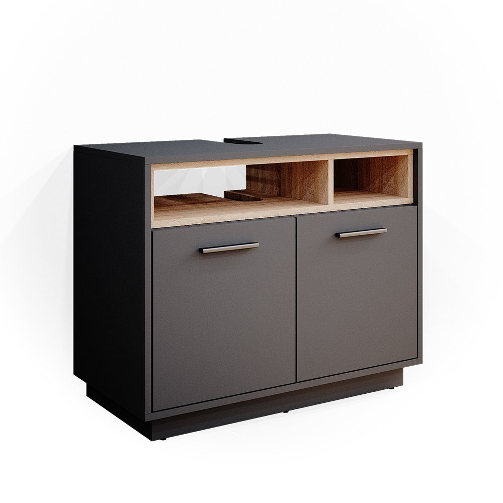 Vicco Waschbeckenunterschrank Beatrice, Anthrazit/Sonoma, 80 x günstig online kaufen
