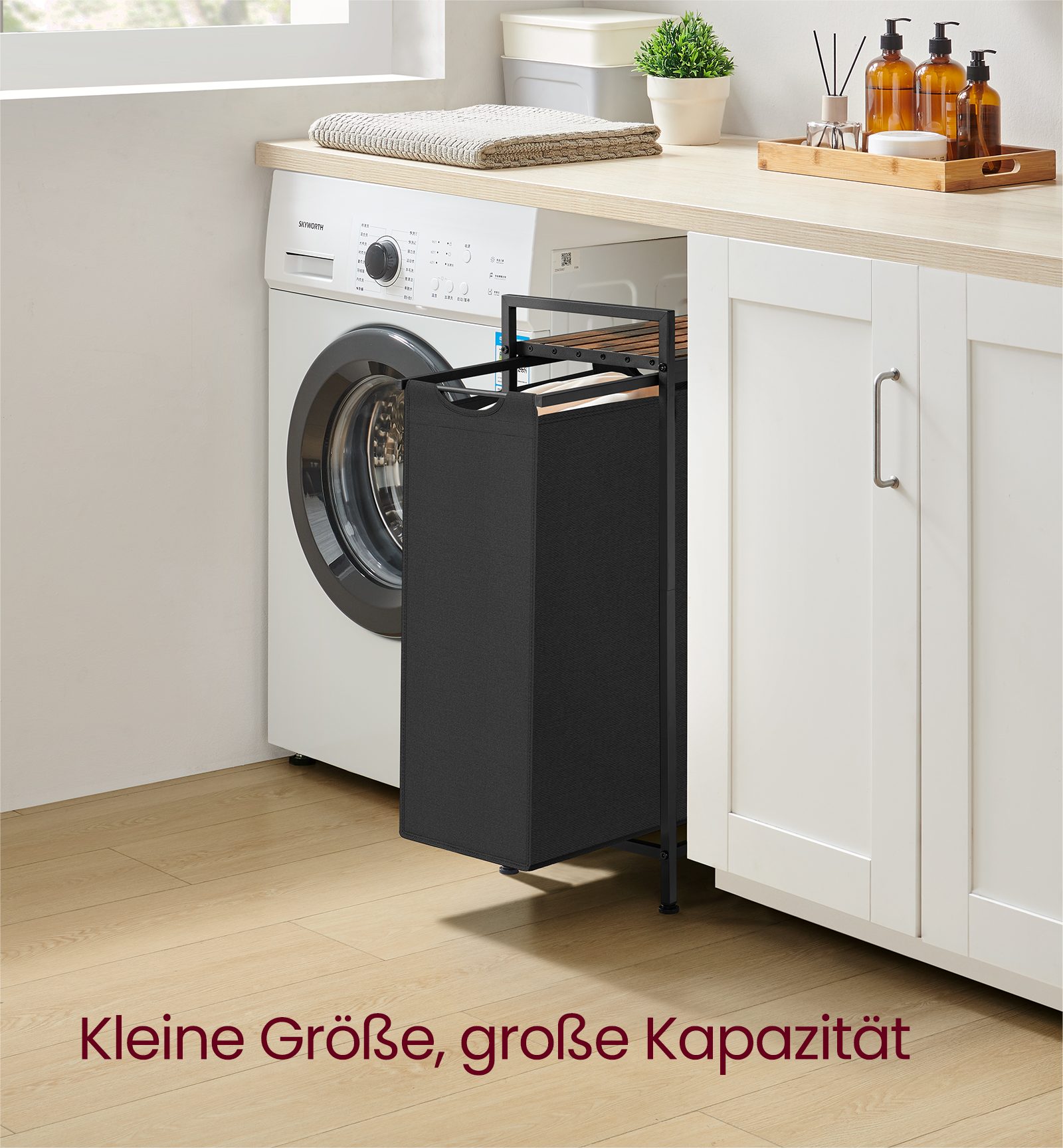 VASAGLE Wäschekorb, Wäschesammler mit Ablage, Wäschebox, 47 L