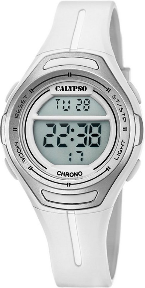 PURarmband Kunststoff, WATCHES Sport weiß, Damen Uhr K5727/1 Calypso Damen CALYPSO Sport, Armbanduhr Digitaluhr rund,