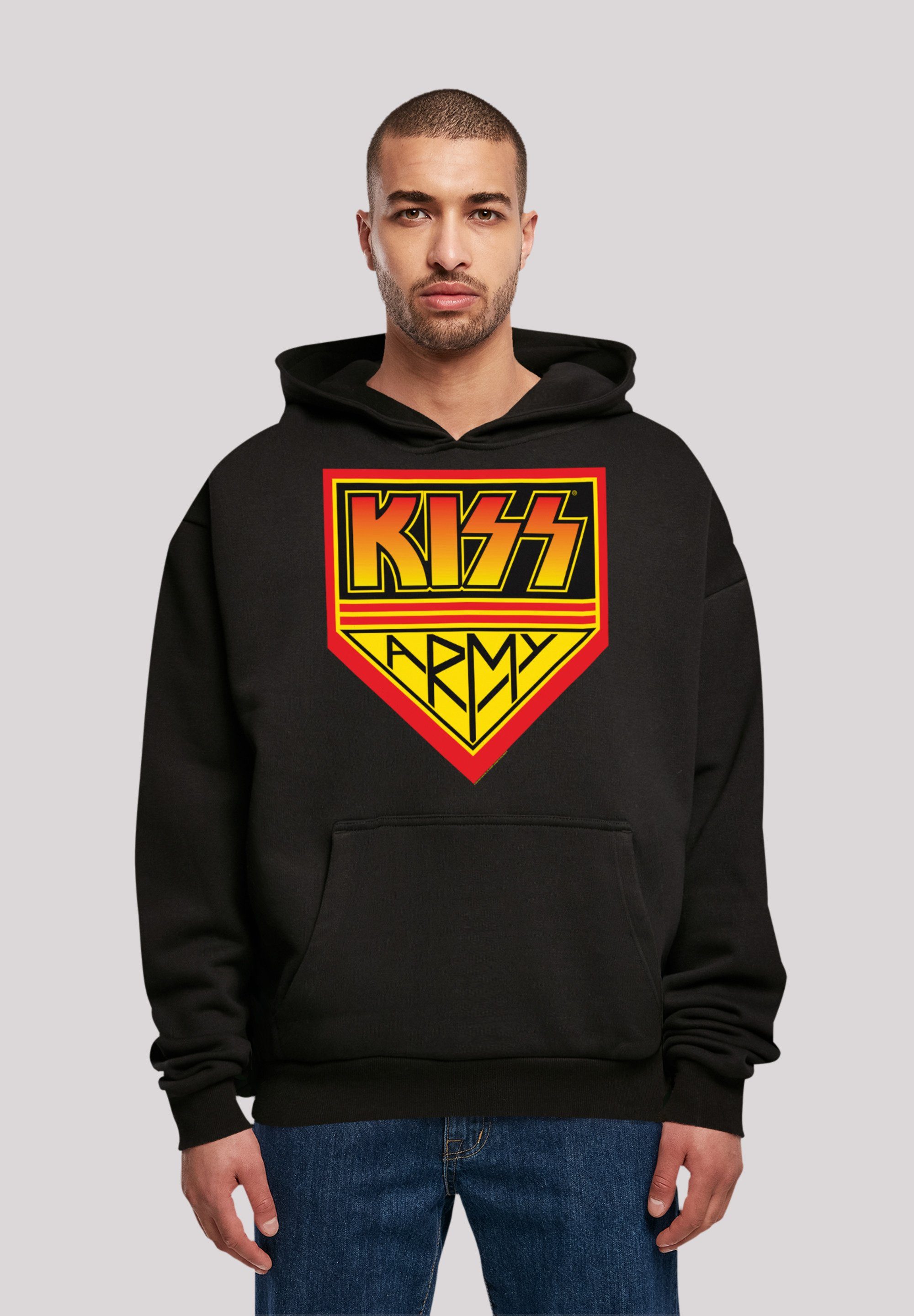 F4NT4STIC Hoodie Kiss Rock Band Army Logo Premium Qualität, Musik, By Rock Off schwarz