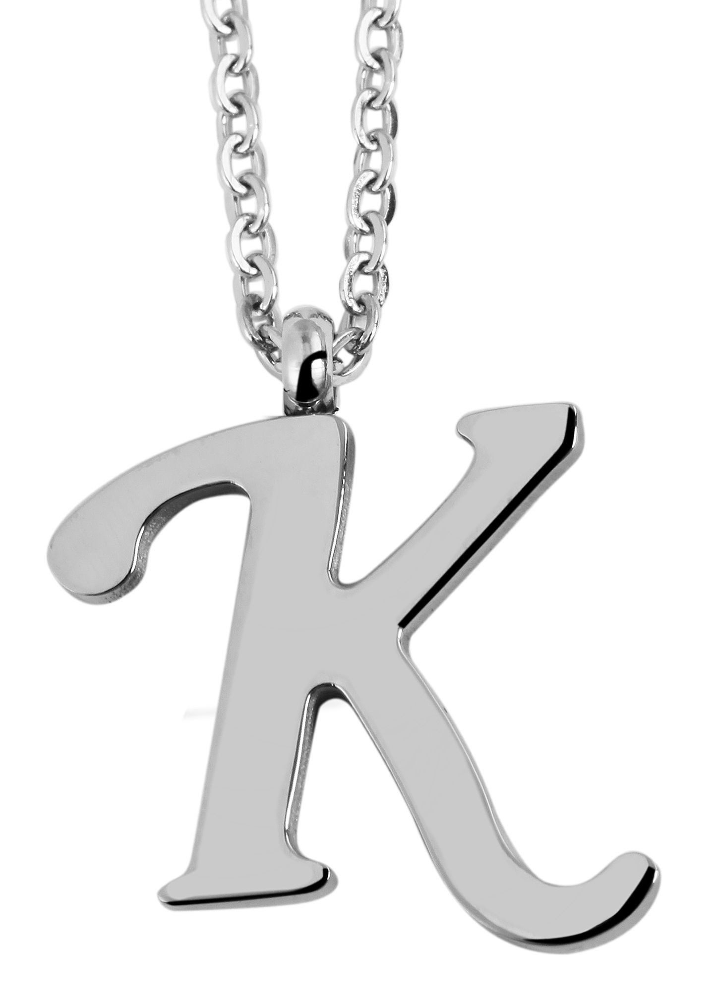 Kette ohne Anhänger Halskette mit Anhänger – Buchstabe S aus Edelstahl