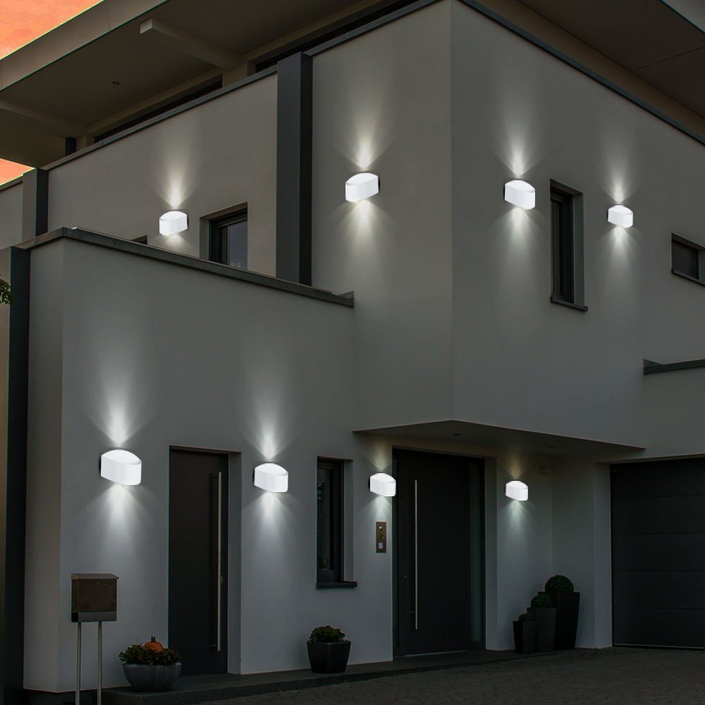 etc-shop Außen-Wandleuchte, LED-Leuchtmittel fest verbaut, Warmweiß,  Wandleuchte Wandlampe Außenleuchte Hauswandlampe