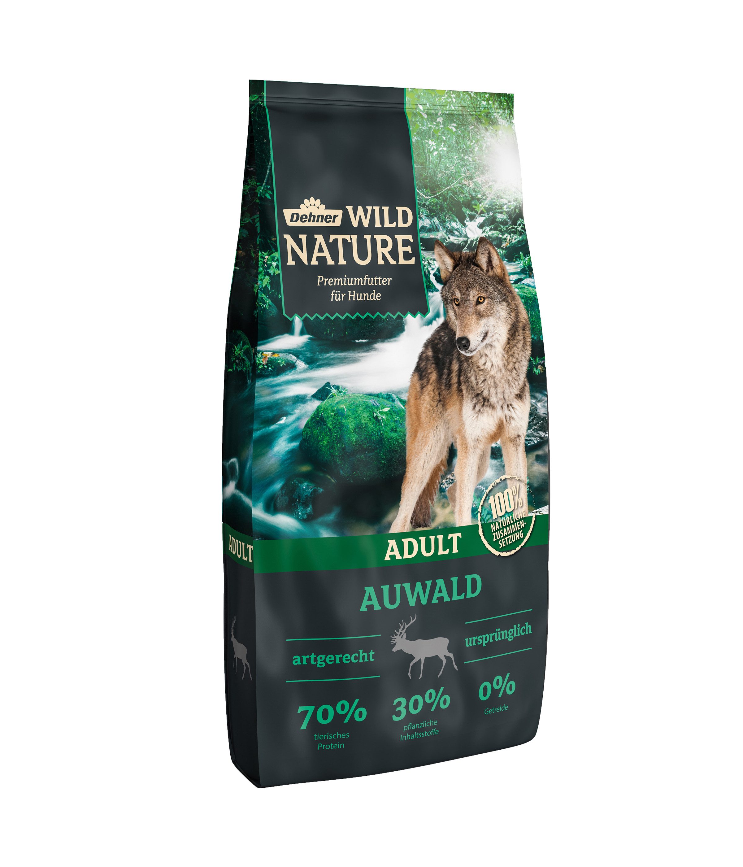 Dehner Wild Nature Auwald Adult Wild, 4 kg / 12 kg, getreidefrei / zuckerfrei Wild, 12000g, Сухий корм для тварин für ausgewachsene Hunde