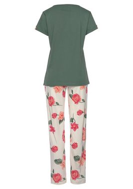 Vivance Dreams Pyjama (2 tlg., 1 Stück) mit geblümter Schlafhose