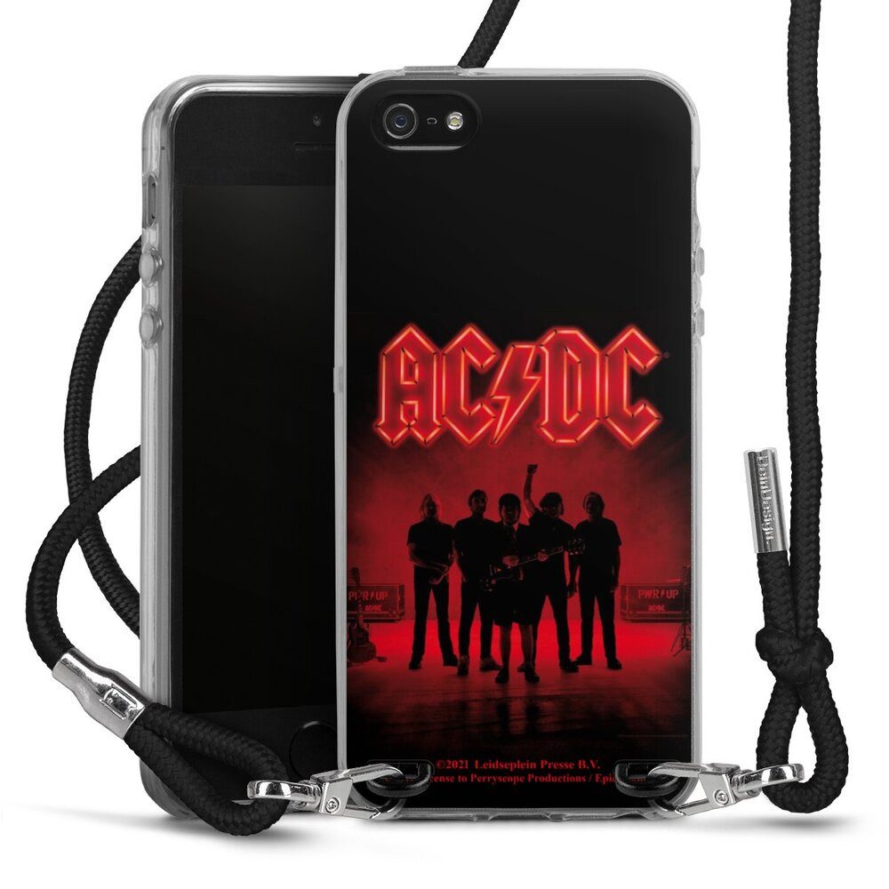 DeinDesign Handyhülle ACDC Offizielles Lizenzprodukt Band PWR Band Silhouette, Apple iPhone 5 Handykette Hülle mit Band Case zum Umhängen