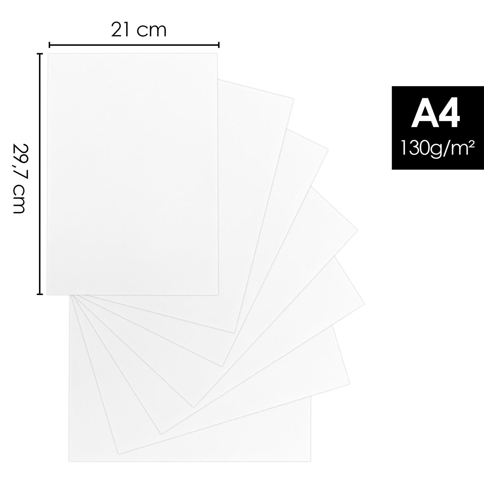 OfficeTree Bastelkartonpapier 120 Blatt Bastelpapier weiß - Tonpapier A4 130g/m², zum Basteln