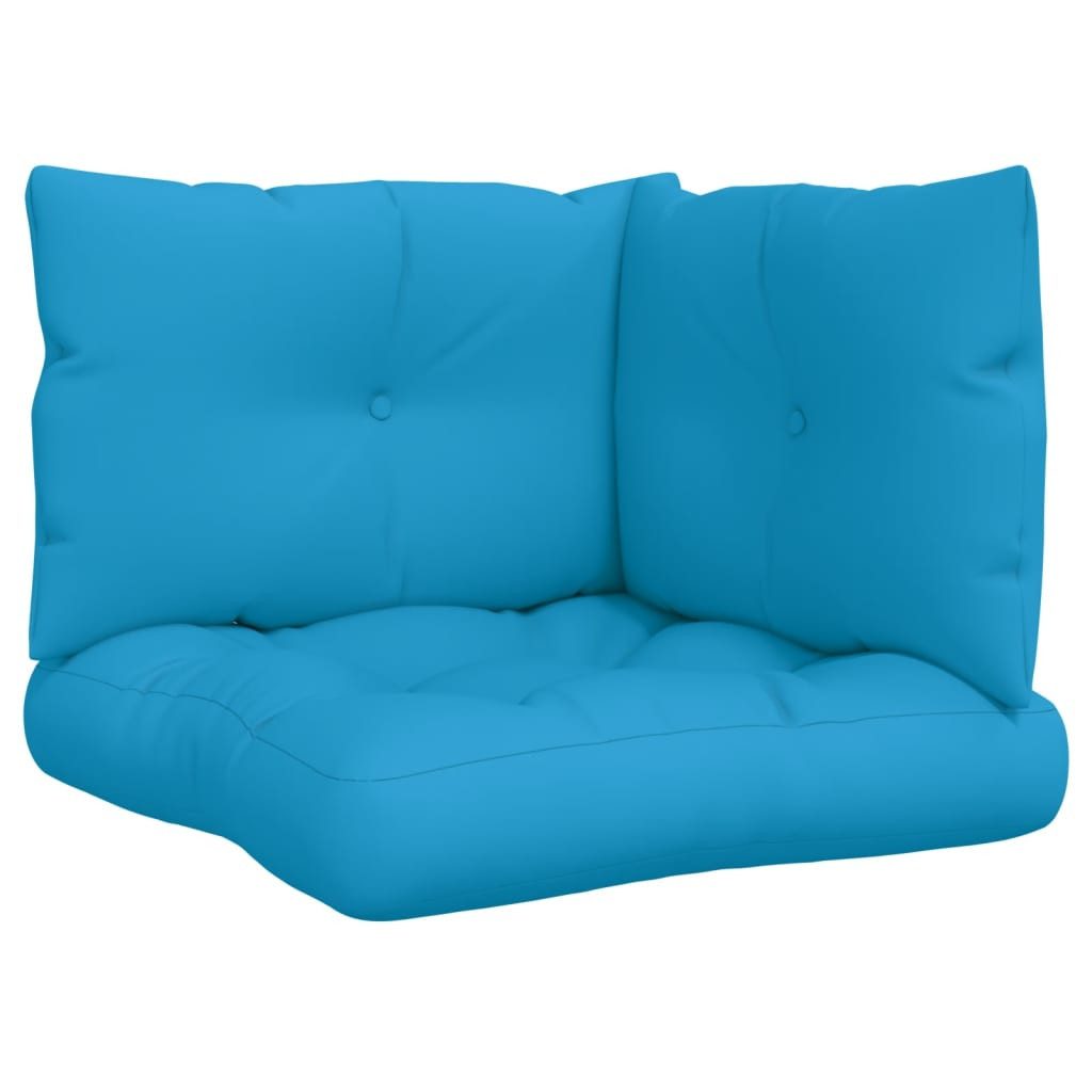 vidaXL Sitzauflage Palettenkissen 3-tlg. Blau Stoff, günstig online kaufen