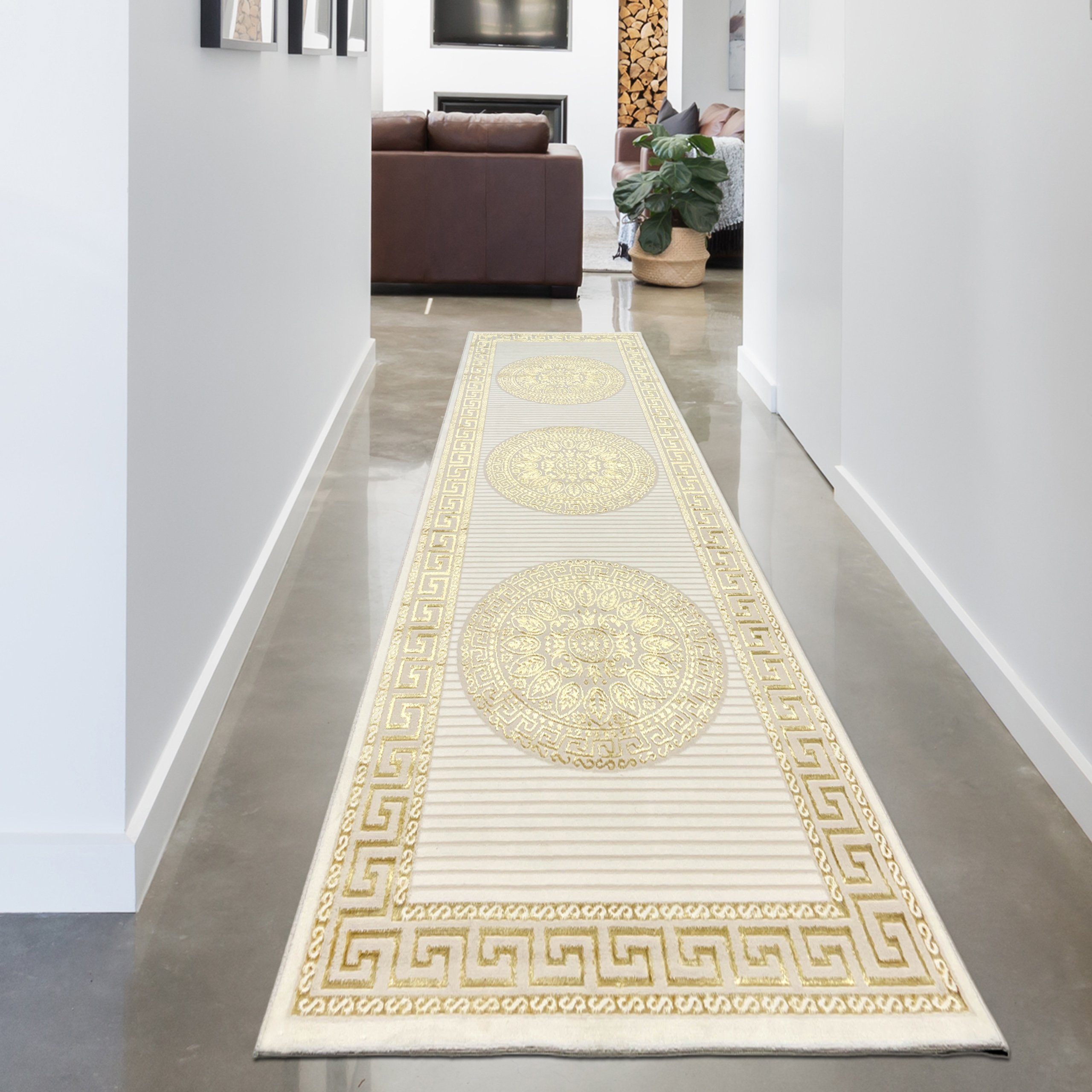 Carpetia Teppich Teppich mit orientalischem Flair, luxuriös, weiß gold, rec günstig online kaufen