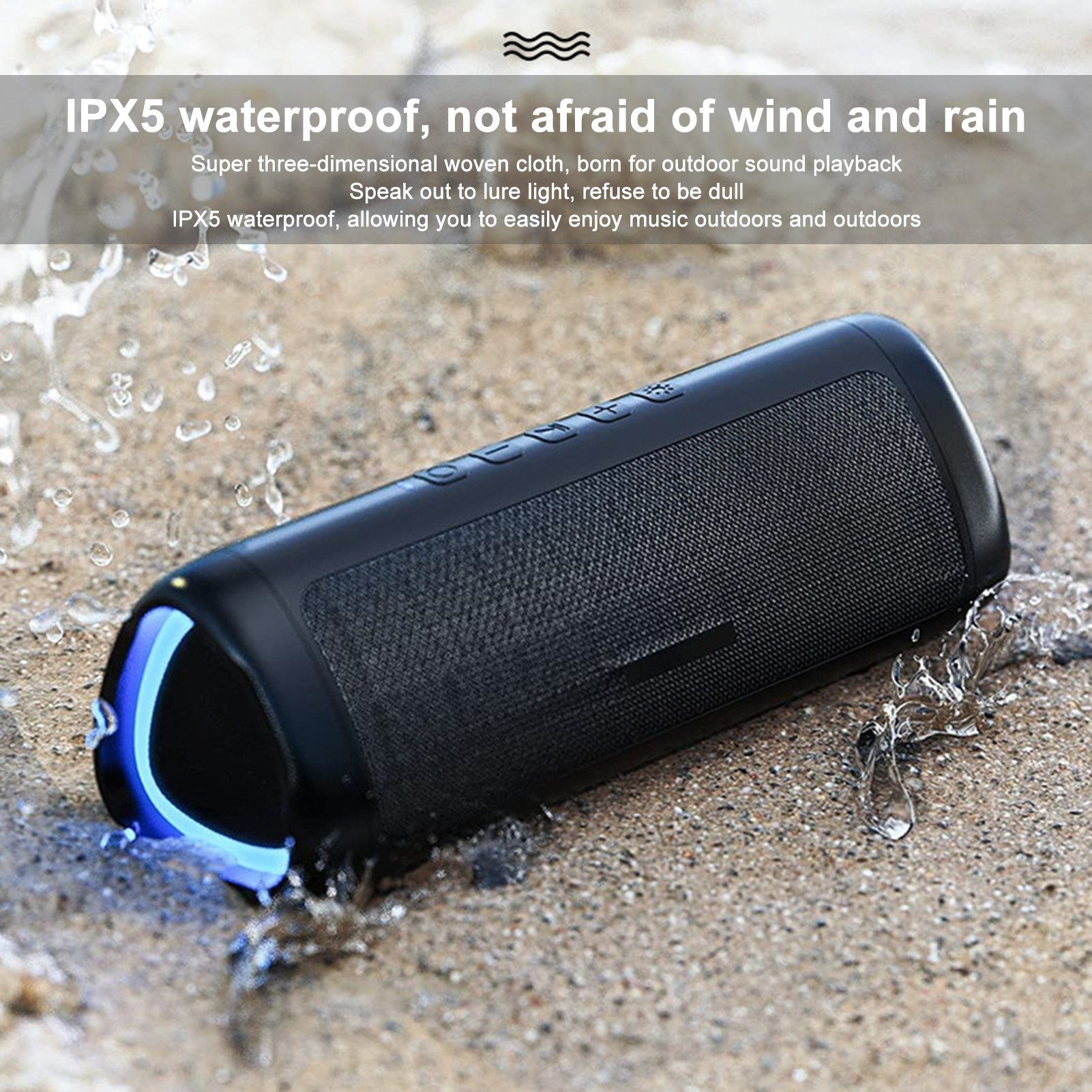 IPX5 Sound Bluetooth-Speaker 2000 Speaker W) Rutaqian Bluetooth Waterproof with Speaker, (WLAN HD (WiFi),