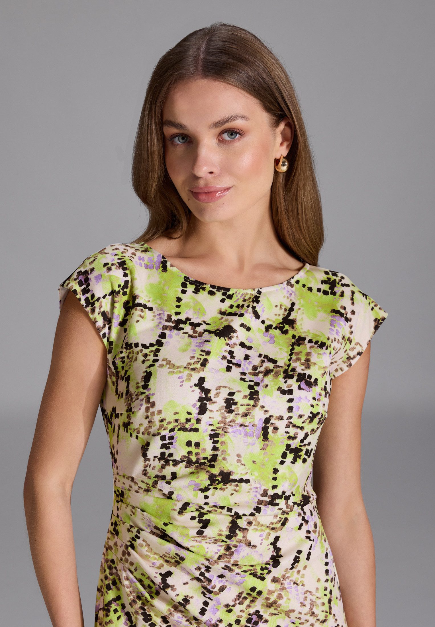 SWING Cocktailkleid - Etui Kleid aus Scuba mit Animal Print Figurbetonte Passform