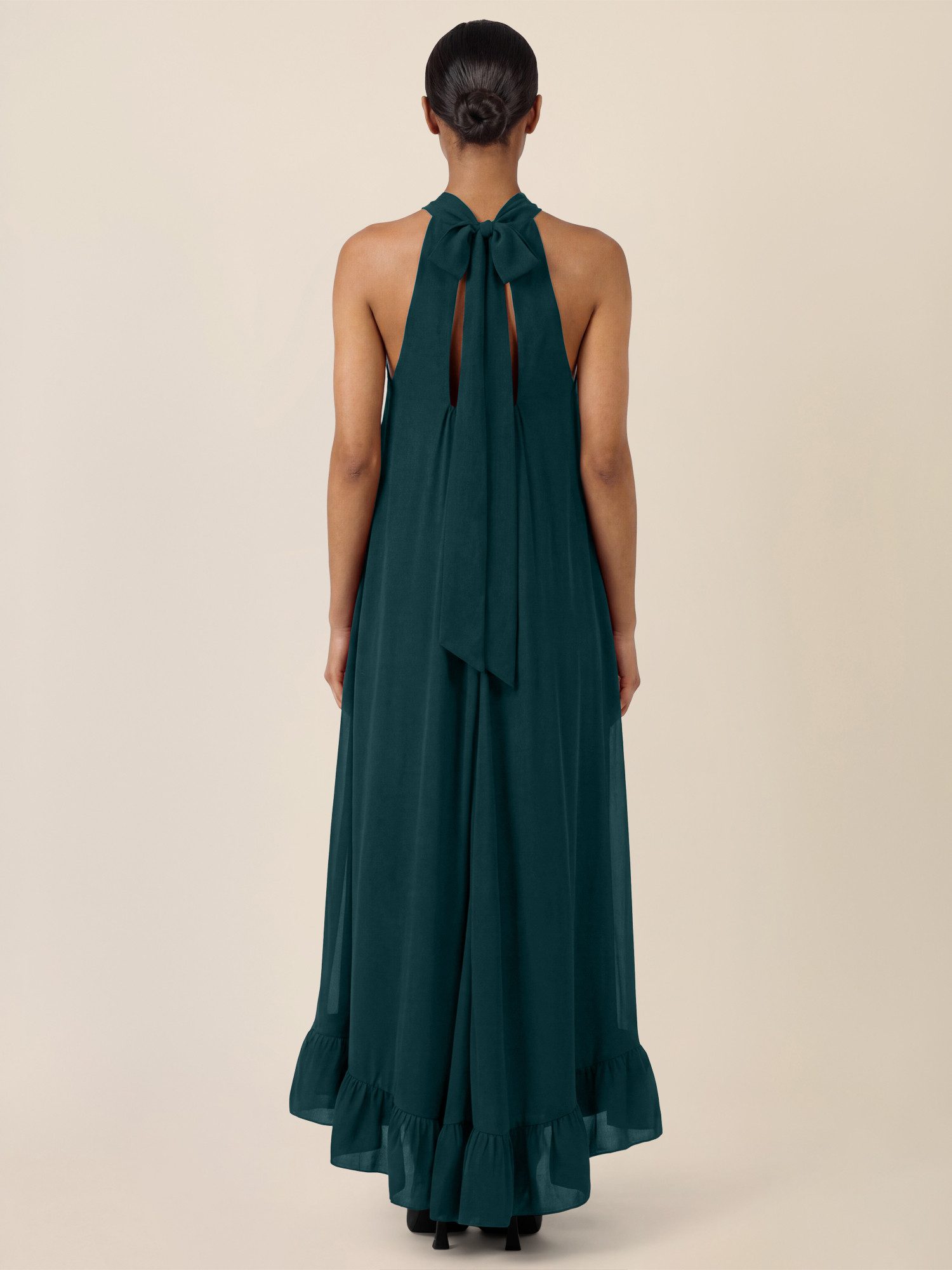 Apart Chiffonkleid mit Volantsaum
