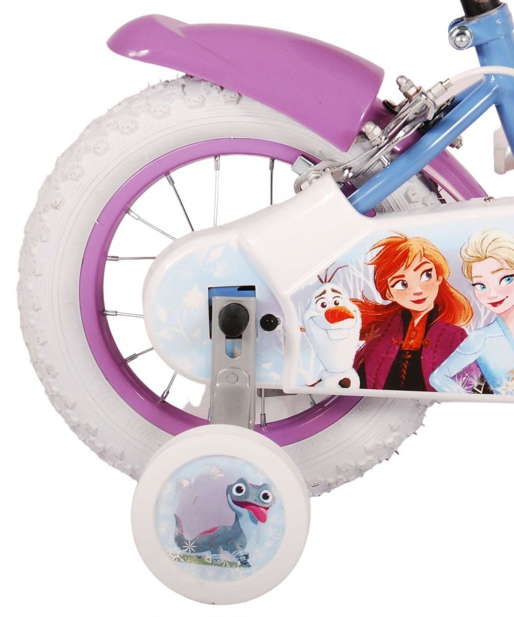 Volare Kinderfahrrad 12 Zoll Kinder Mädchen Fahrrad Rad Frozen 2 Eiskönigin Elsa 21279-SAFW, 1 Gang, Korb,Stützräder,Kettenschutz,Schutzbleche