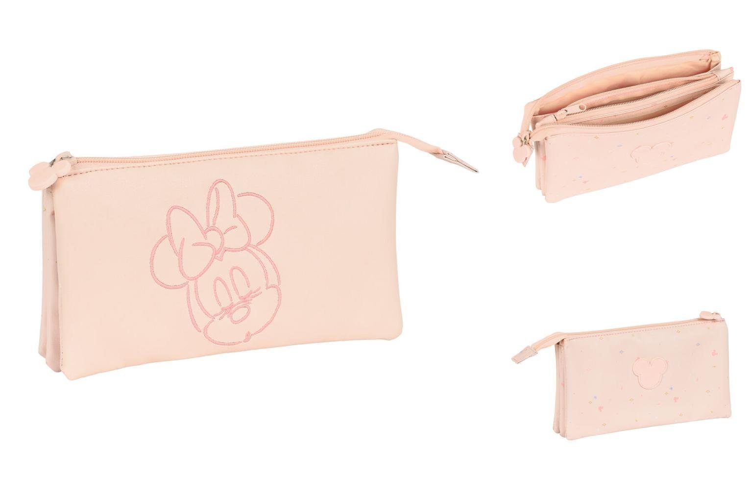 Federtasche Minnie mouse Dreifaches Mehrzweck-Etui Minnie Mouse Baby Rosa 22 x 12