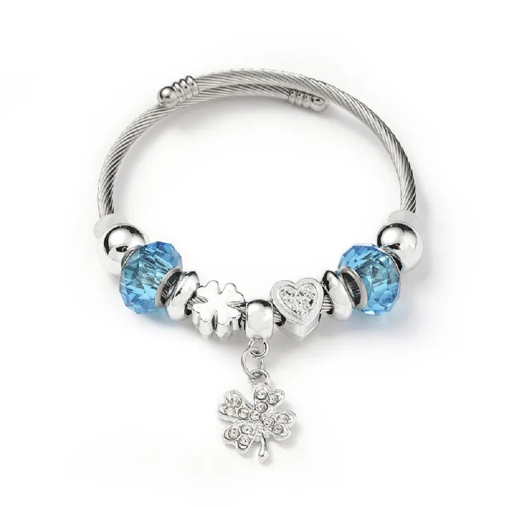 Eyecatcher Armkette Charm-Armband mit blauen Kunststoffperlen günstig online kaufen