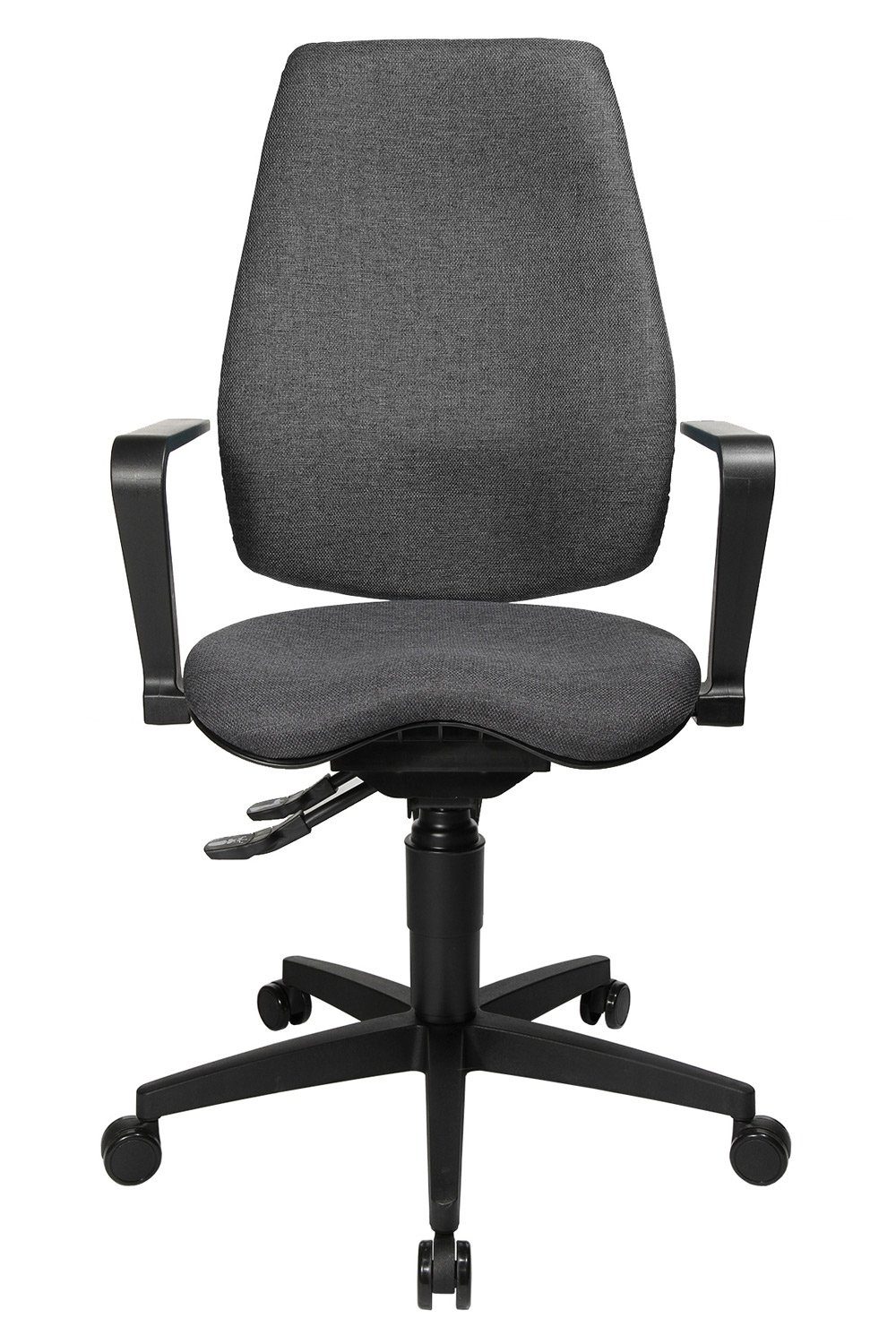 TOPSTAR Drehstuhl SITNESS BASIC, Grau, Stoffbezug, mit Armlehnen, Höhenverstellbar, Drehfunktion