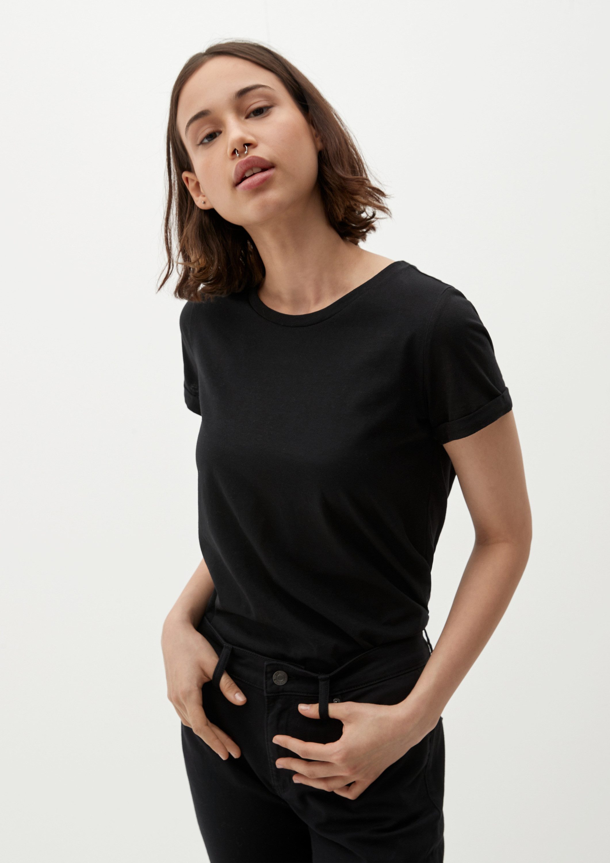 QS Kurzarmshirt T-Shirt Jerseyshirt mit Crew Neck günstig online kaufen