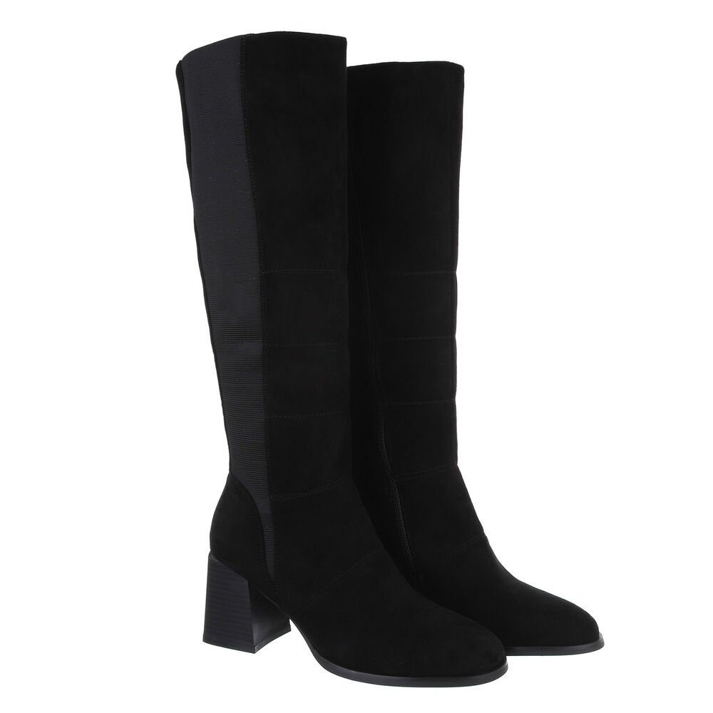 Ital-Design Damen Elegant Stiefel (85255623) Blockabsatz Klassische Stiefel in Schwarz – Bild 4 von 4