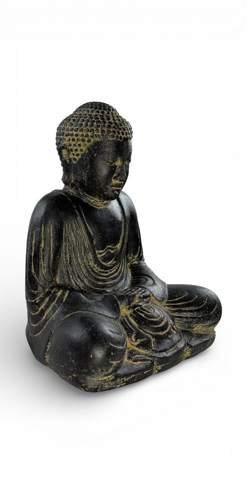 FaHome Skulptur Buddha Skulptur sitzend – Garten Terrasse Balkon Deko – Wetterfest – Bild 3 von 5