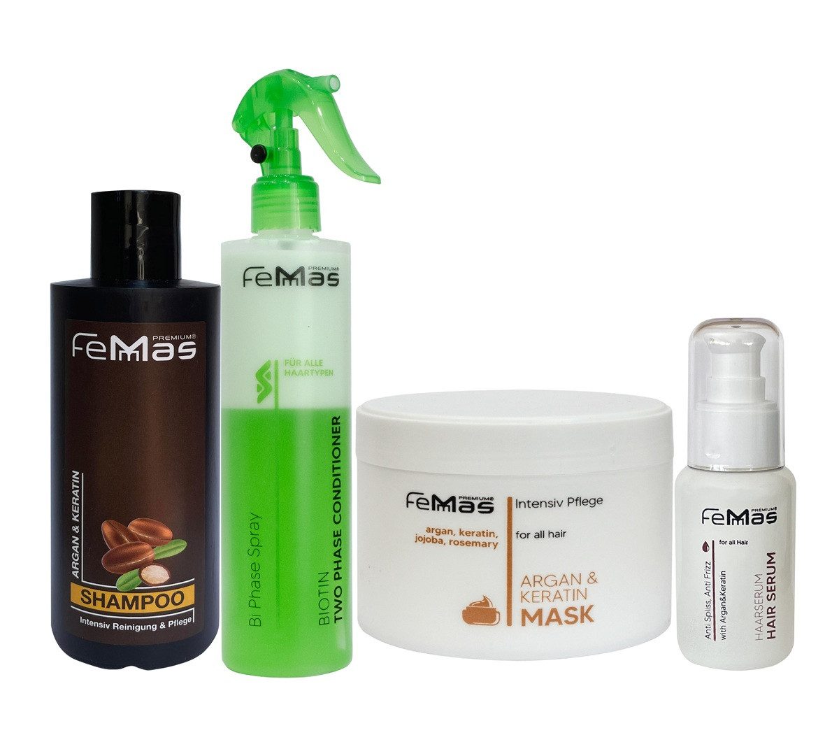 Femmas Premium Haarpflege-Set FemMas Deluxe Haarpflegeset Argan & Biotin