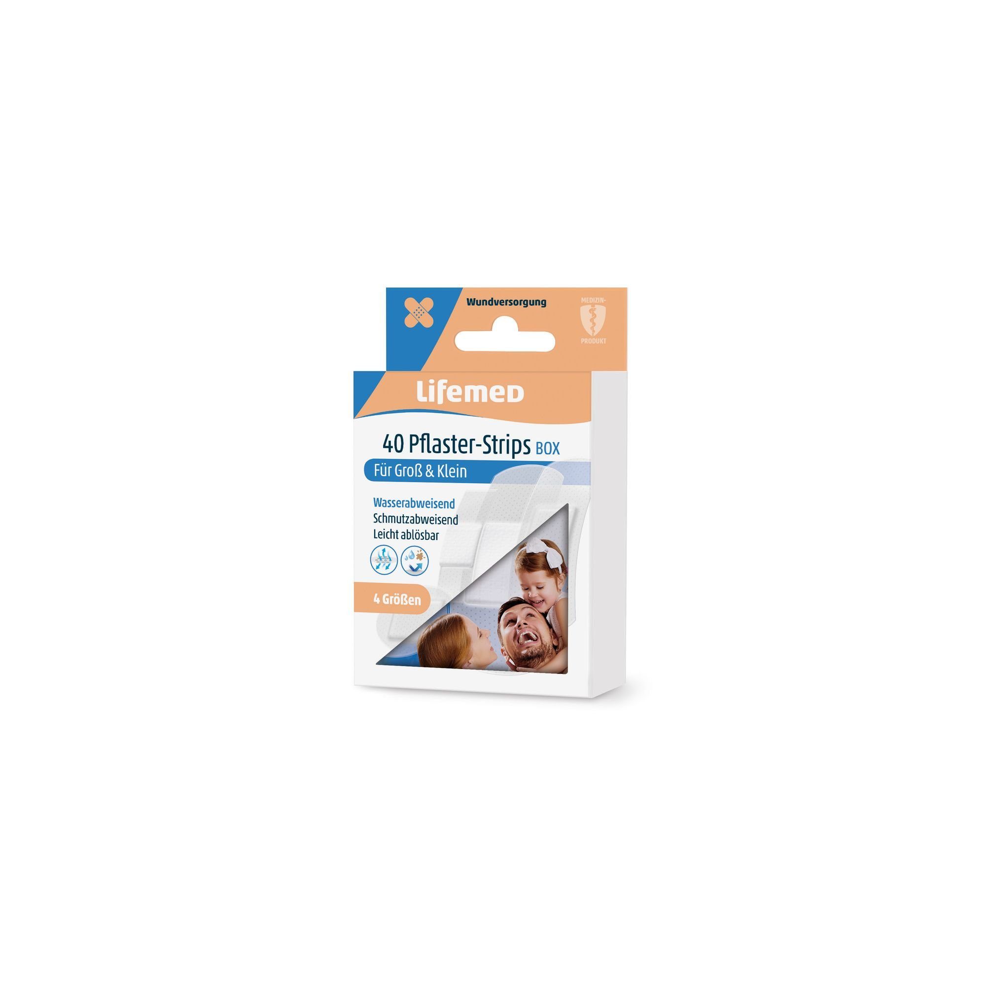 LifeMed Wundpflaster 40 Lifemed Pflaster-Strips Box halbtransparent