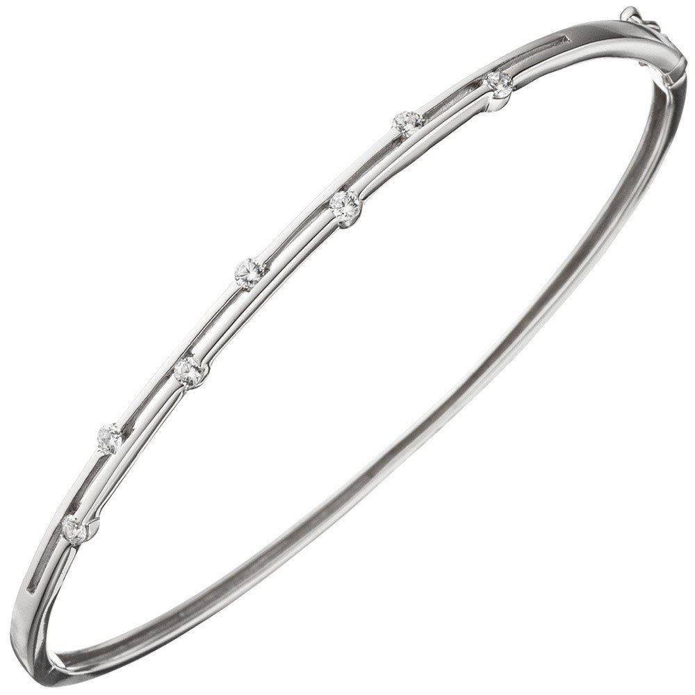 Armreif 3,5mm Armreif aus 925 Silber mit 7 Zirkonia