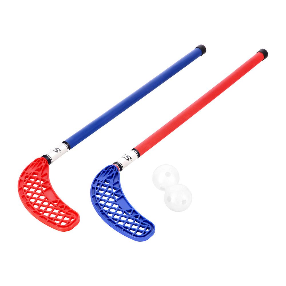 Nils Eishockeyschläger Unihockey Floorball Kinderschläger (Spar-Set, 2-tlg., 78 cm leicht) 2 Schläger, 2 Bälle, Netztasche, leicht