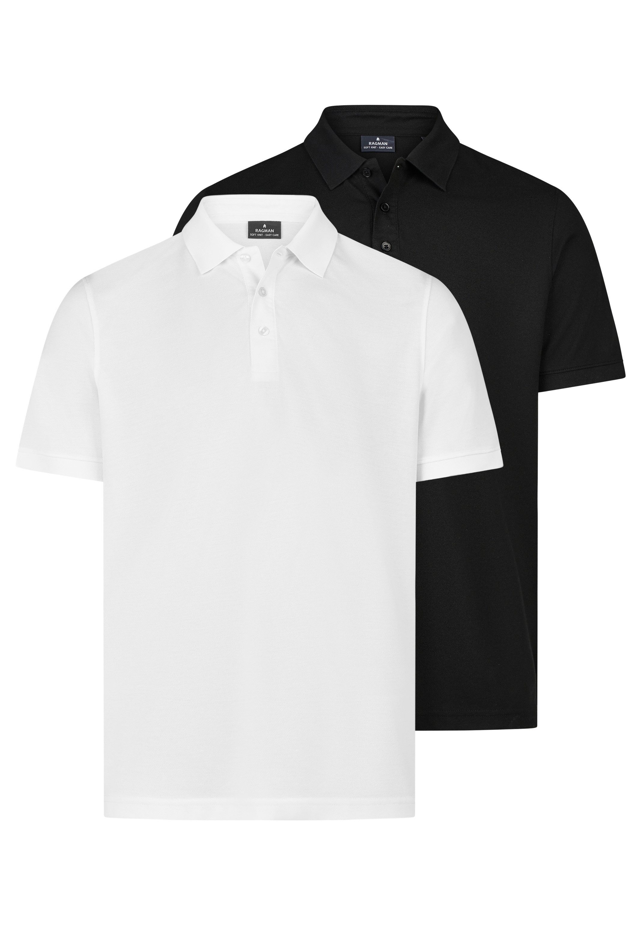 RAGMAN Poloshirt 2er Pack Basic (Spar-Set, 2-tlg) Poloshirt - Baumwolle - Atmungsaktiv - Klassischer Look