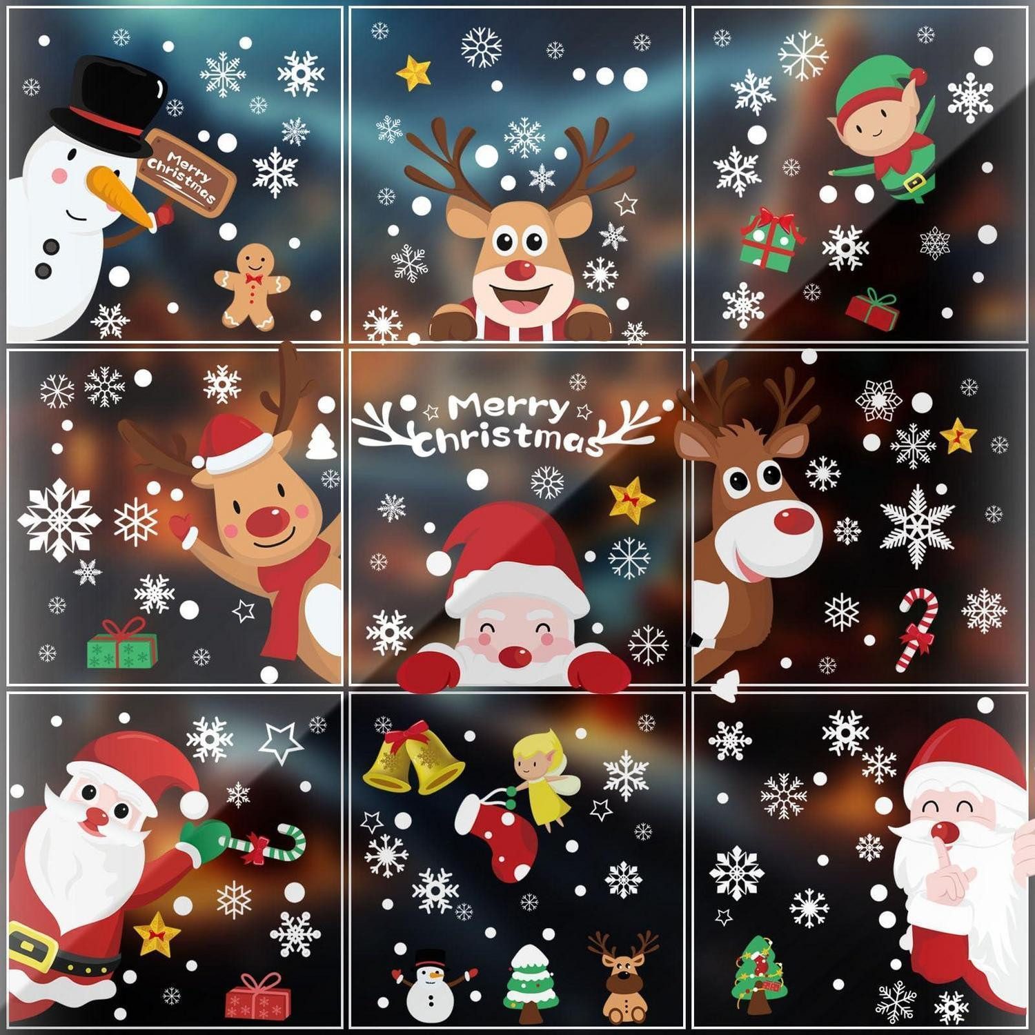 LuxusKollektion Fensterbild Fenstersticker Weihnachten 248 Stk. Doppelseitig