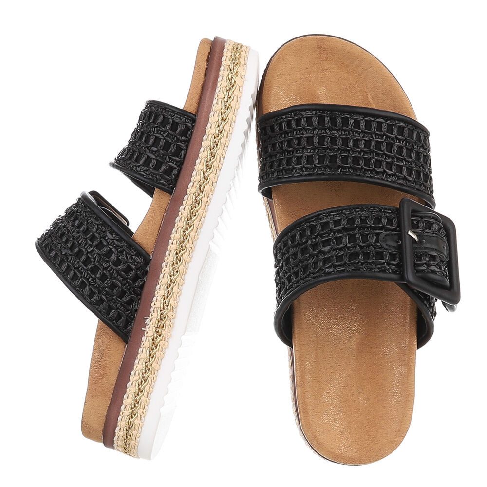 Ital-Design Bequeme Damen-Sandalen mit geflochtener Oberflächenstruktur Pla günstig online kaufen