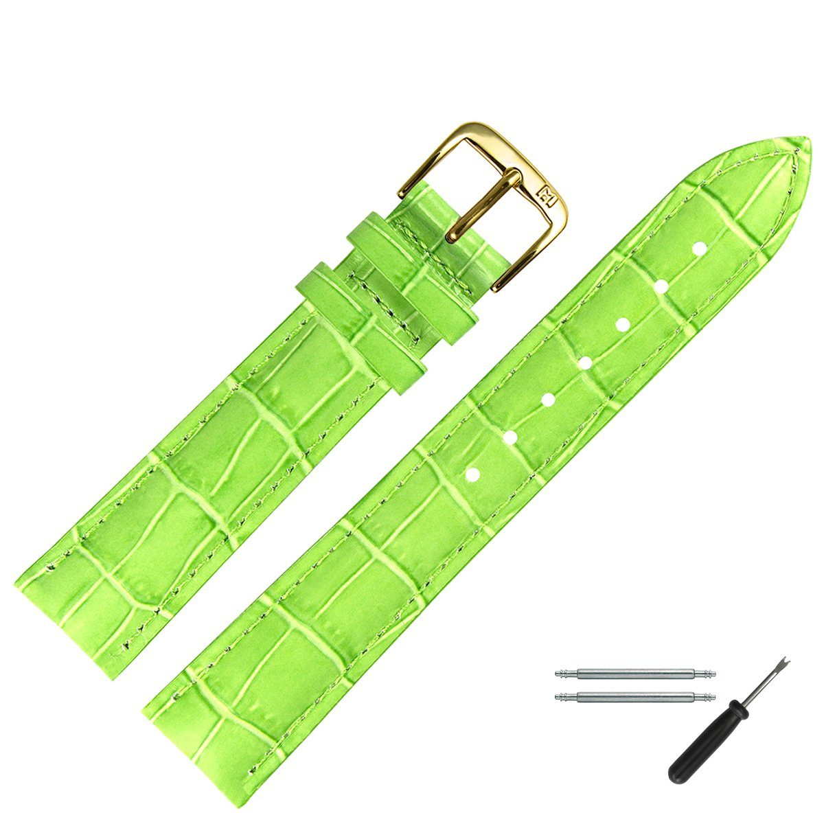 MARBURGER Uhrenarmband 20mm Leder Alligator Prägung