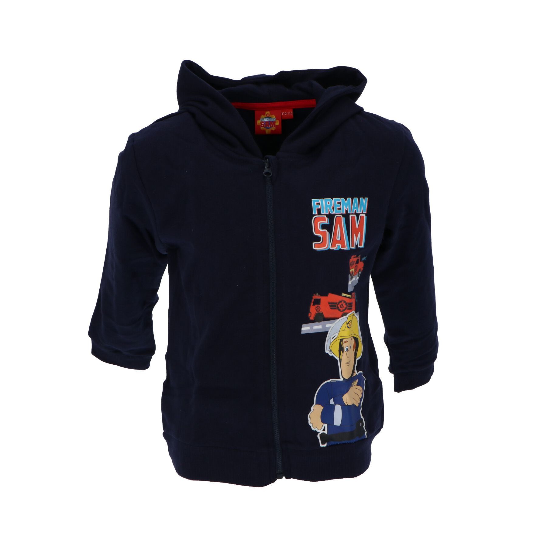 Feuerwehrmann Sam Sweatjacke Jacke Kinder-Sweatjacke aus Baumwolle Schwarz