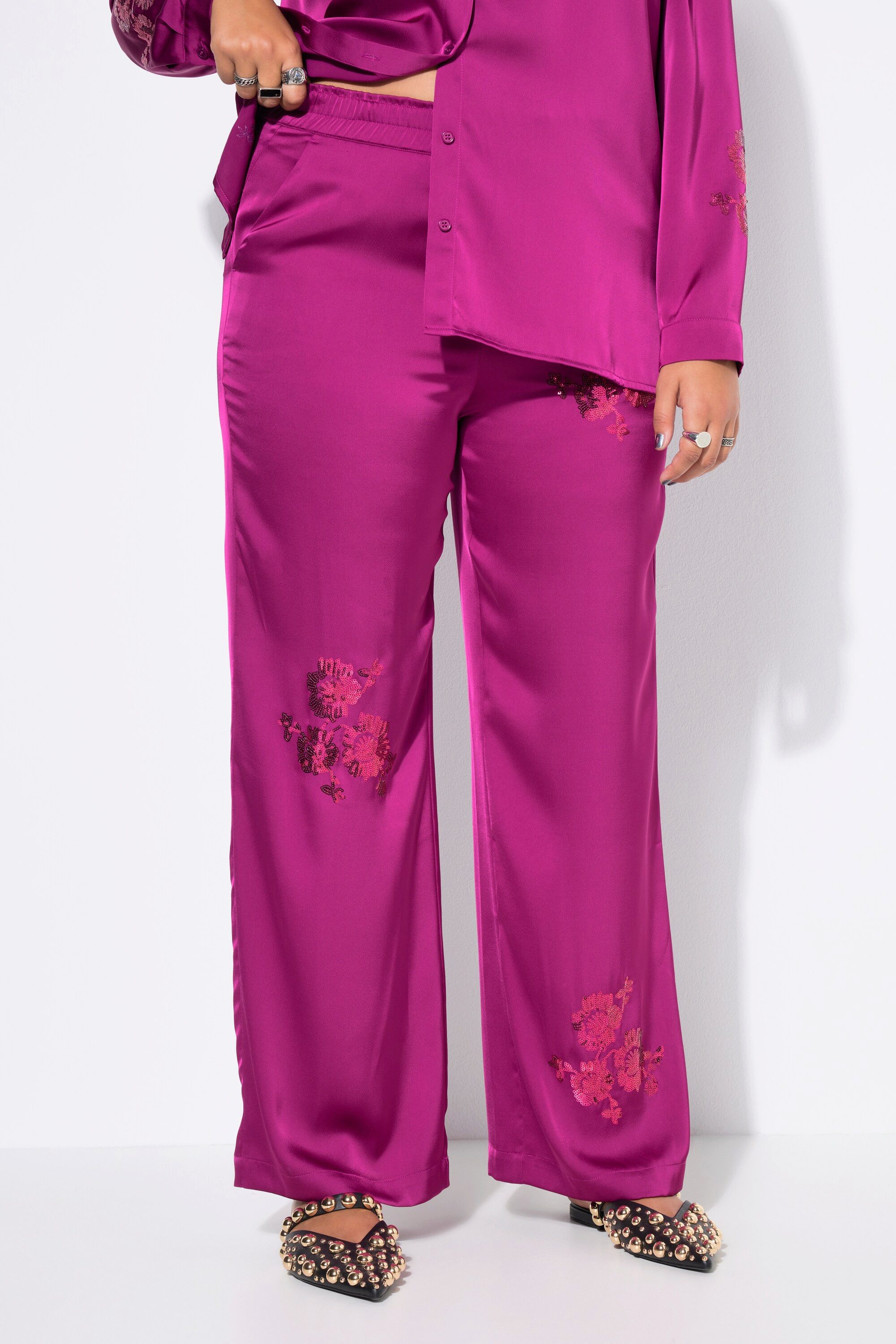 Studio Untold Schlupfhose Hose Wide Legs Pailletten