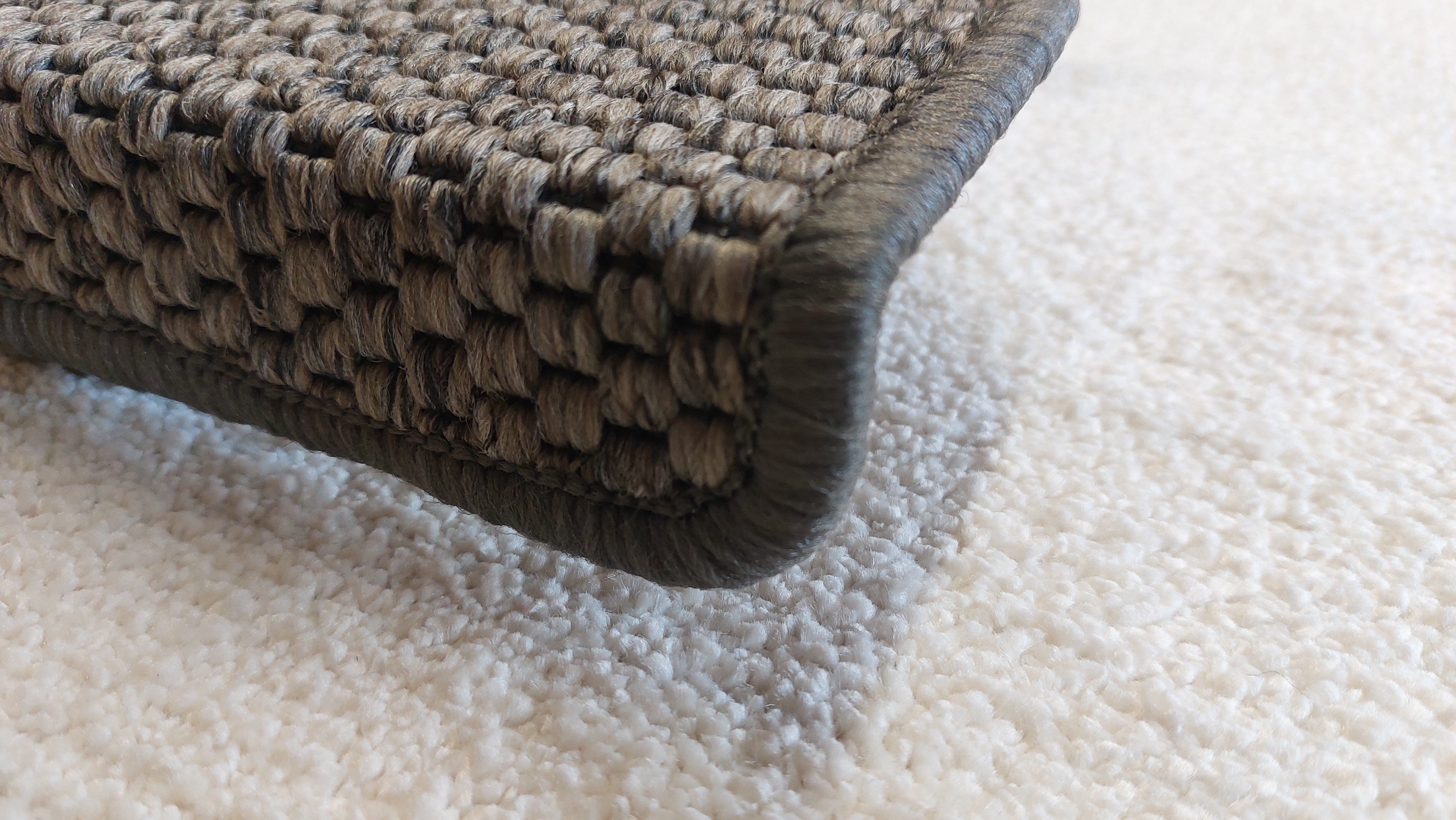 oKu-Tex Stufenmatte FLORENZ Stufenmattenset 15 teilig, natürliche Sisal Optik, Halbrund, Höhe: 4 mm, Flachgewebe mit Winkelschiene, strapazierfähig, verschiedene Farben