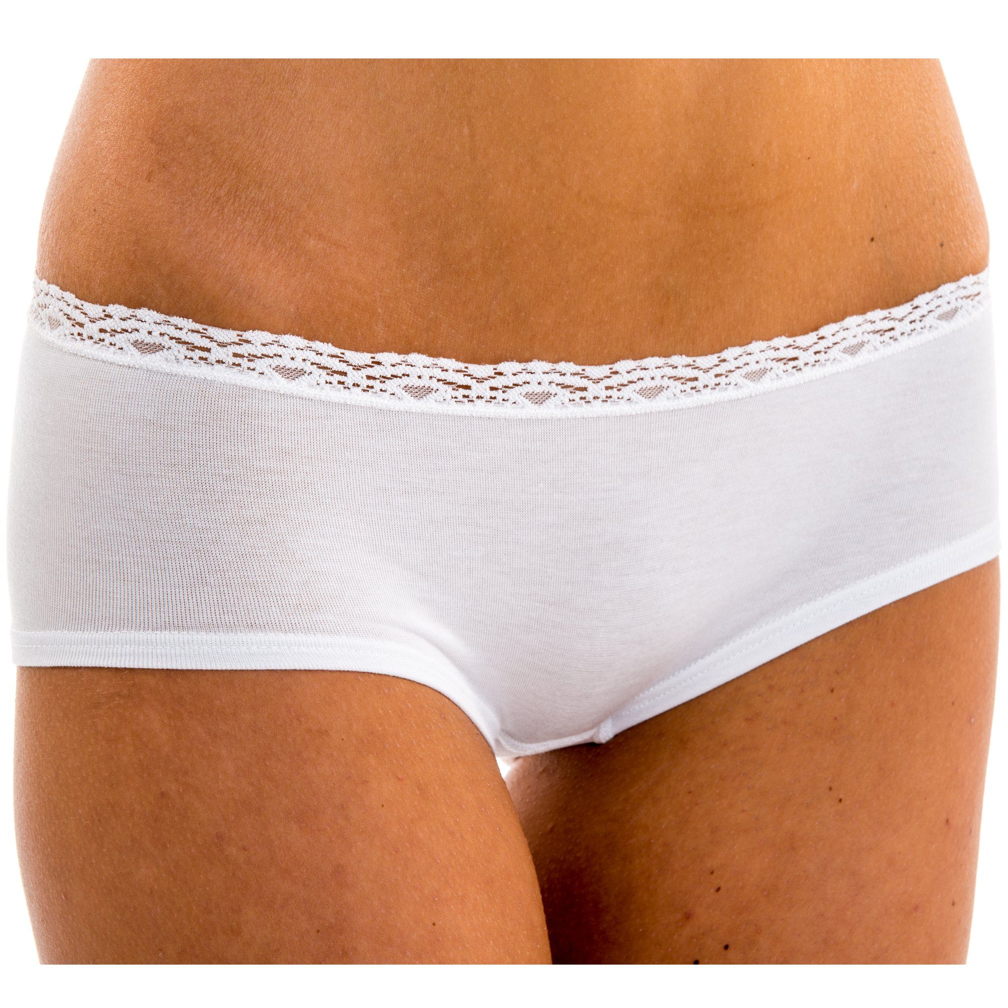 HERMKO Panty 5790 Panty mit Spitzen, Bio-Baumwolle/Elastan, keine Gummiabschlüsse