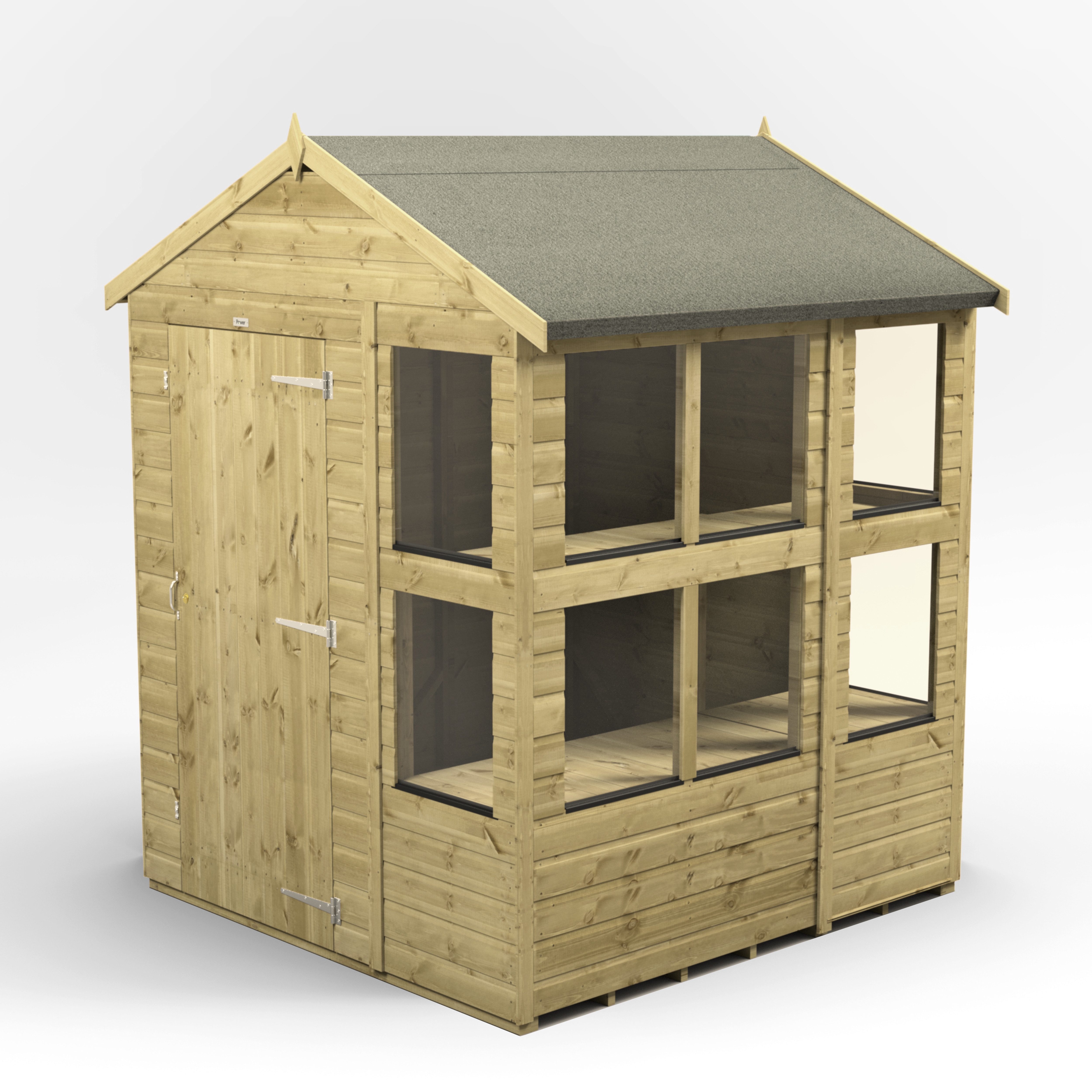 Gartenhaus Premium Holz-Gewächshaus mit Satteldach aus Nut- und Feder Vollholz