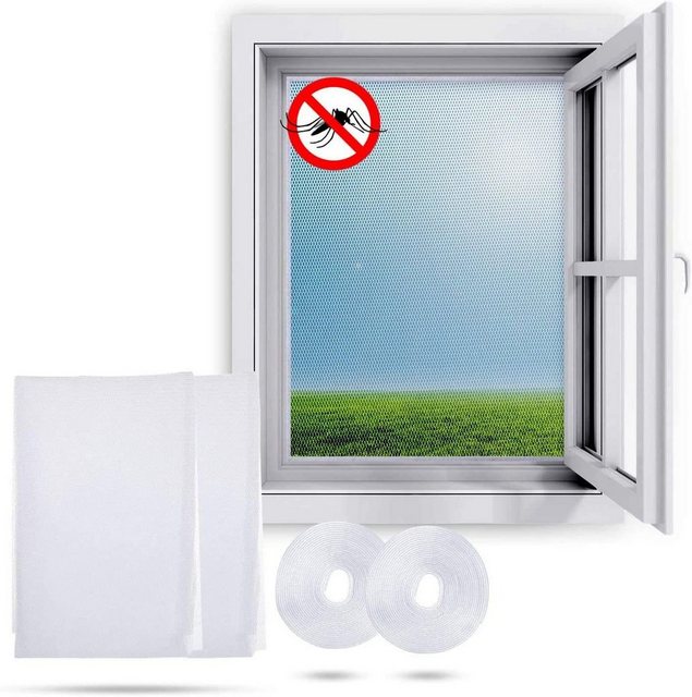 Alster Herz Fliegengitter-Gewebe Fliegengitter Fenster 130x150cm, Mosquito Netz (H0146), (2-St), Insektenschutz