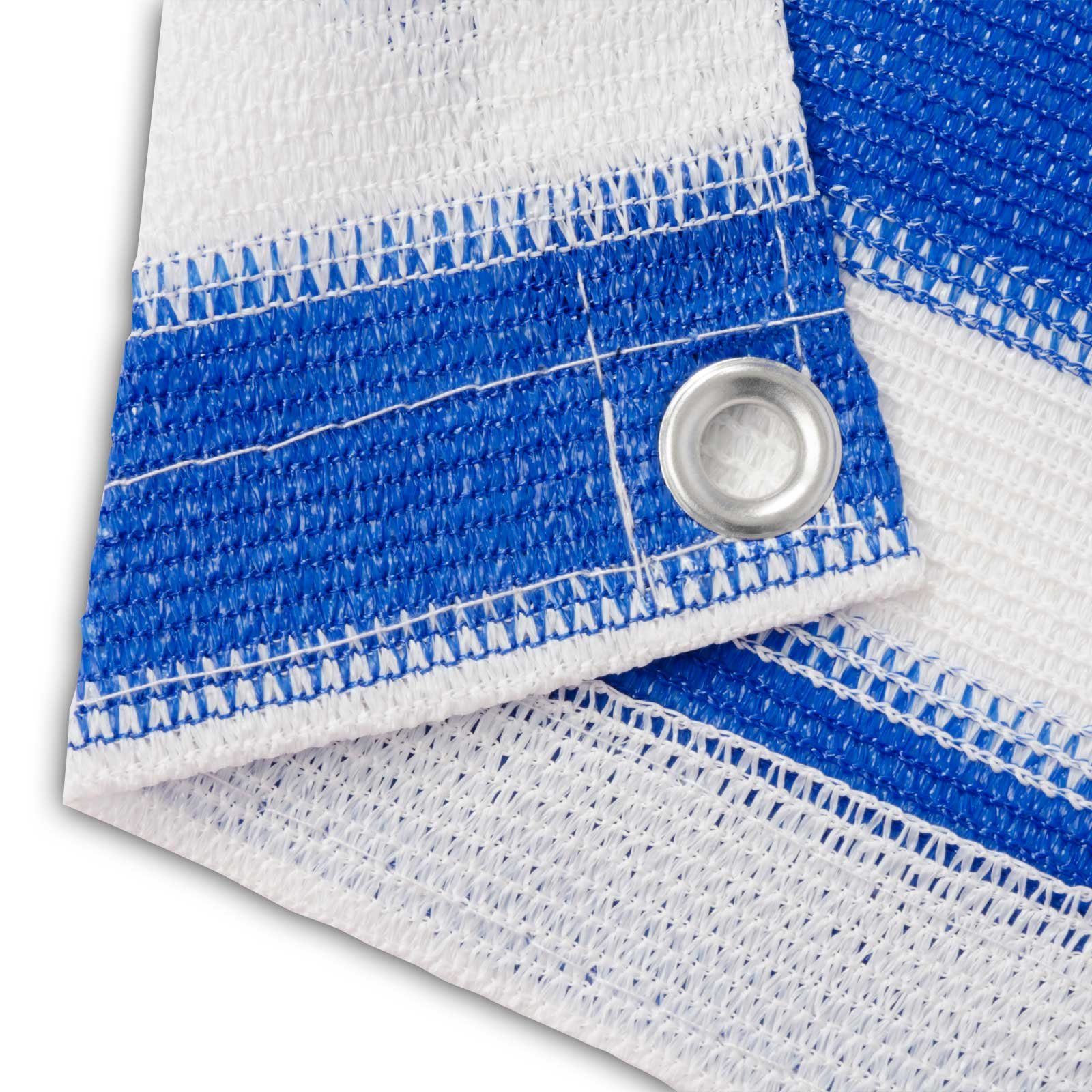 Karat Balkonsichtschutz Balkonsichtschutz blau-weiß gestreift Robustes und wetterfestes Material