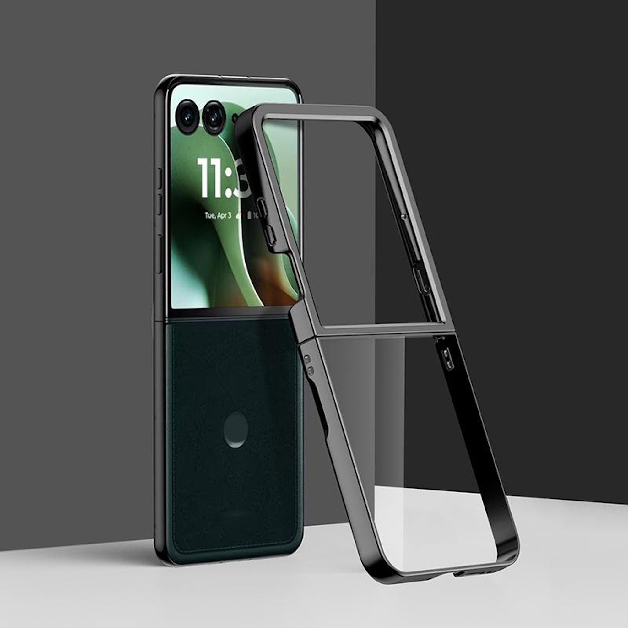 Wigento Handyhülle Für Motorola Razr 60 Ultra 6D Electroplating PC Schutz Hülle Schwarz, Stoßschutz, kratzfest