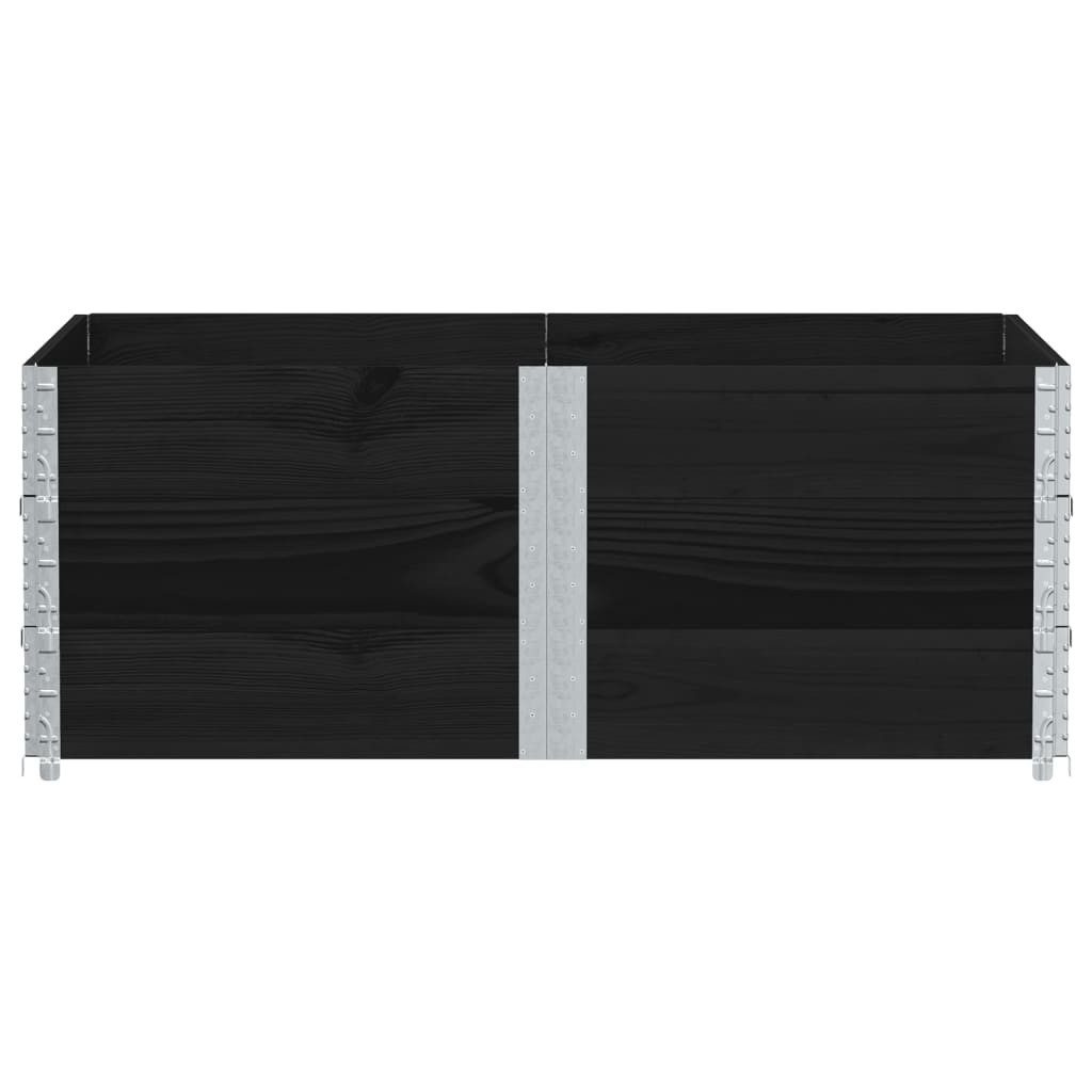 vidaXL Palettenbett Paletten-Aufsatzrahmen 3 Stk. Schwarz 150x100 Massivholz Kiefer (3-tlg)