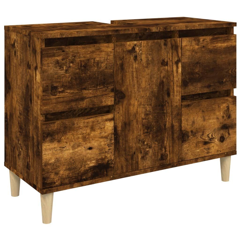 vidaXL Waschtisch NA Waschbeckenunterschrank Räuchereiche 80x33x60 cm Spanplatte