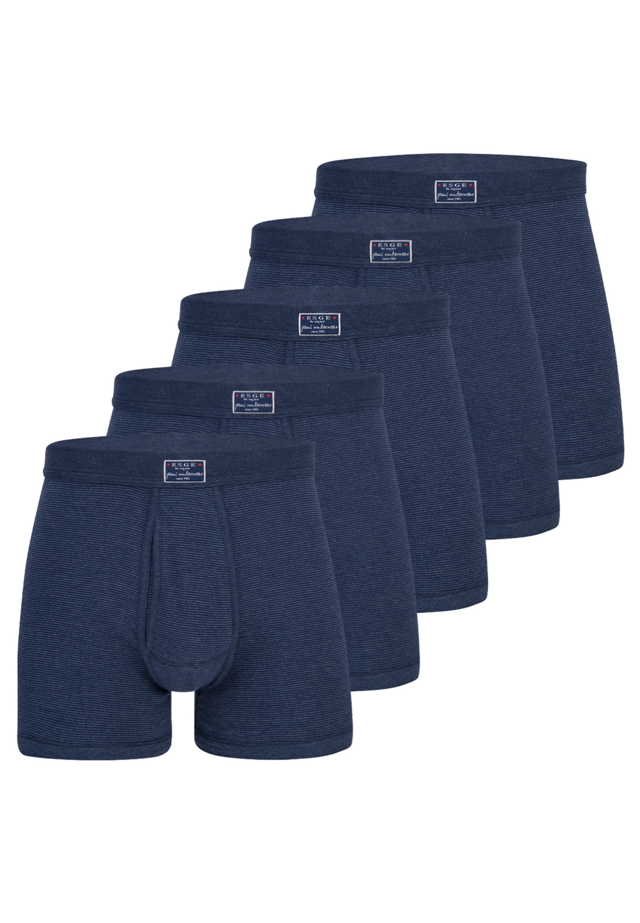ESGE - Die Wäsche-Macher Retro Boxer 5er Pack - Feinripp Jeans (Spar-Set, 5 günstig online kaufen