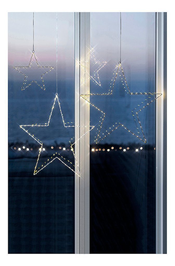 LED fest small A/S Metall, LED Liva 30cm Star Stern Sirius warmweiß Leuchtstern Home batteriebetrieben LED integriert,