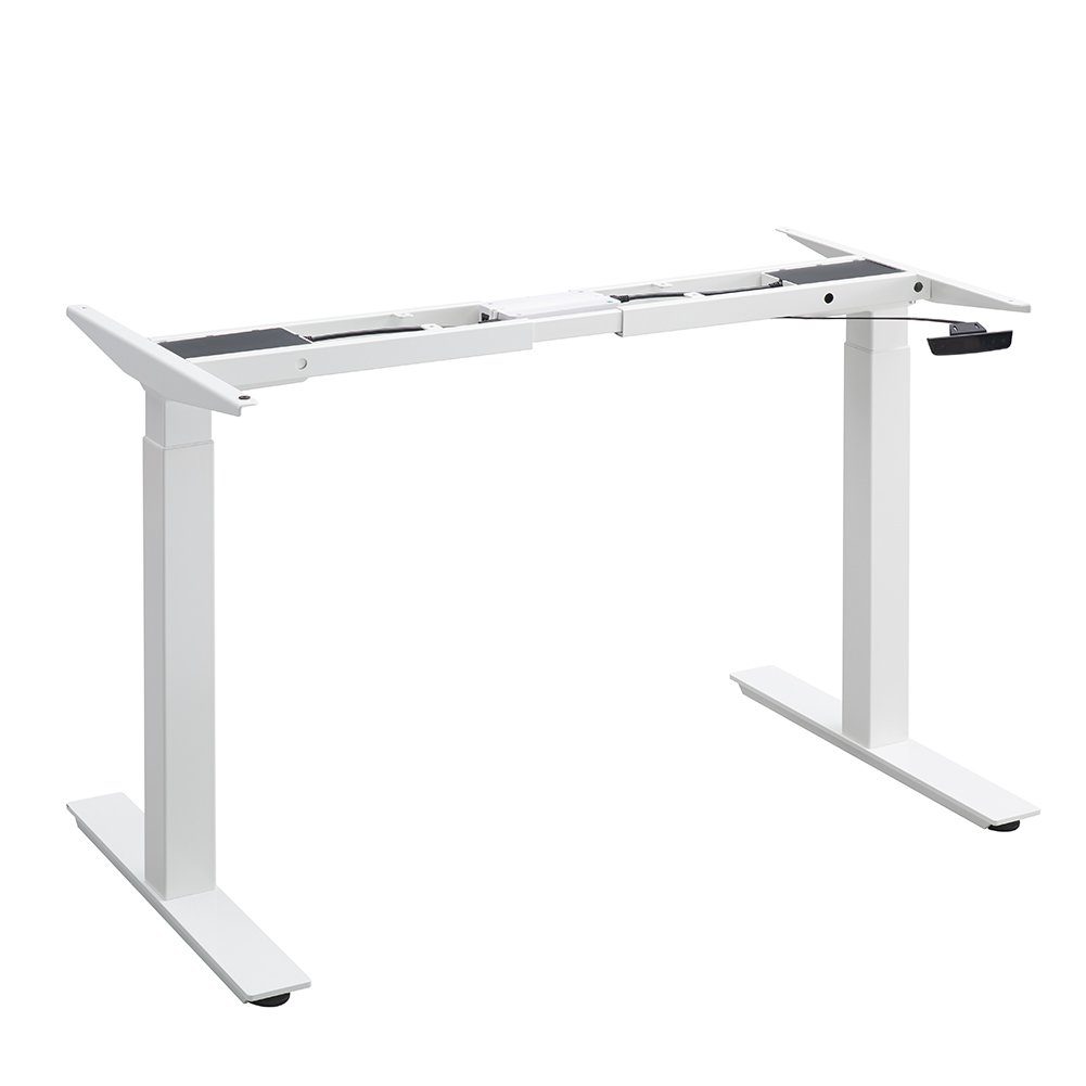 idealer Arbeitstisch oder Zeichentisch Unterbau ohne Tischplatte für Schreibtisch 72 x 70 x 135 cm Tischgestell E2 weiß mit versetzter Kreuzstrebe 