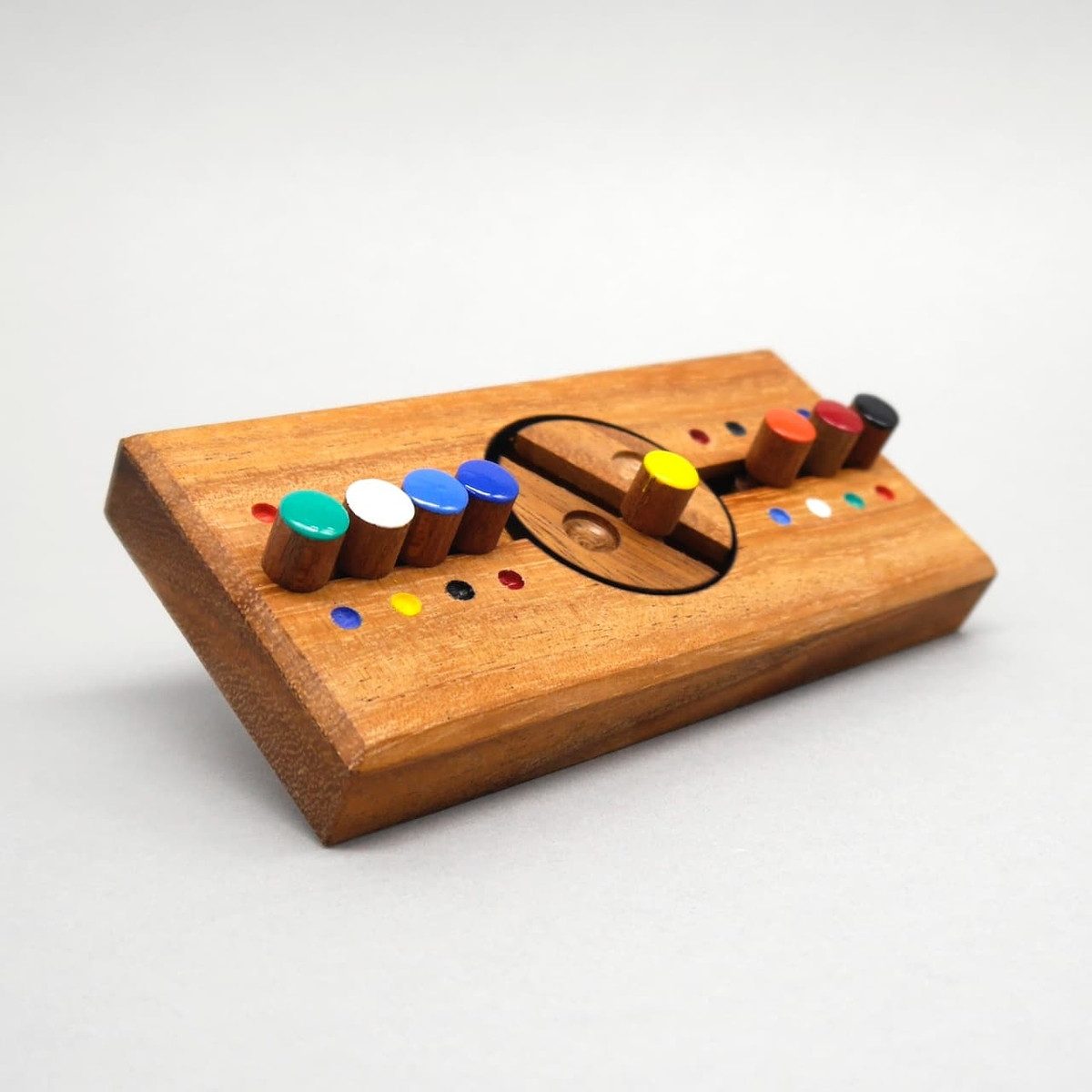 ROMBOL Denkspiele Spiel SICHERHEITSCODE - farbenfrohes Denkspiel, Knobelspiel, Holzpuzzle