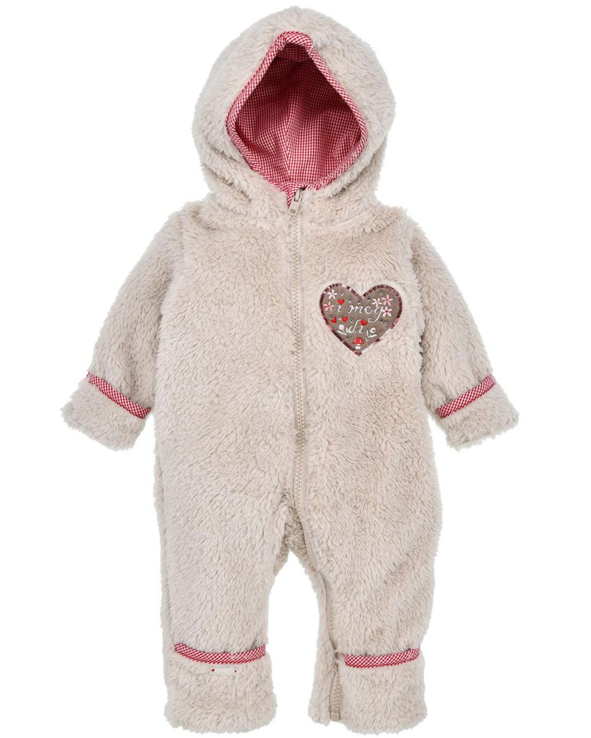 BONDI Strampler Baby Trachten Fleece Overall 'I mog di' 86936, Be