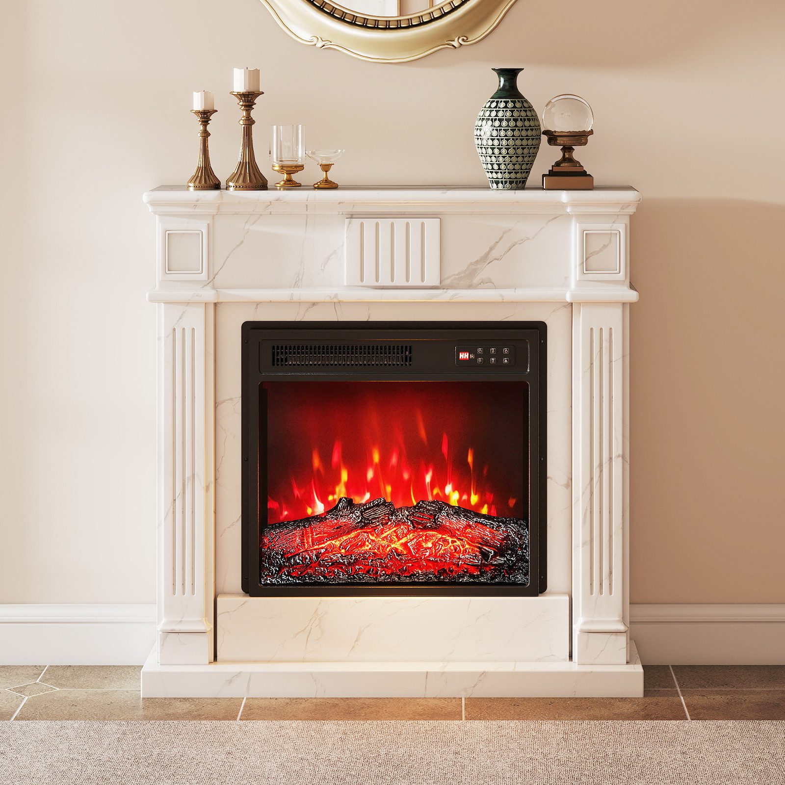 COSTWAY Elektrokamin, 18" Kaminheizung 1500W mit Fernbedienung, 8H-Timer günstig online kaufen