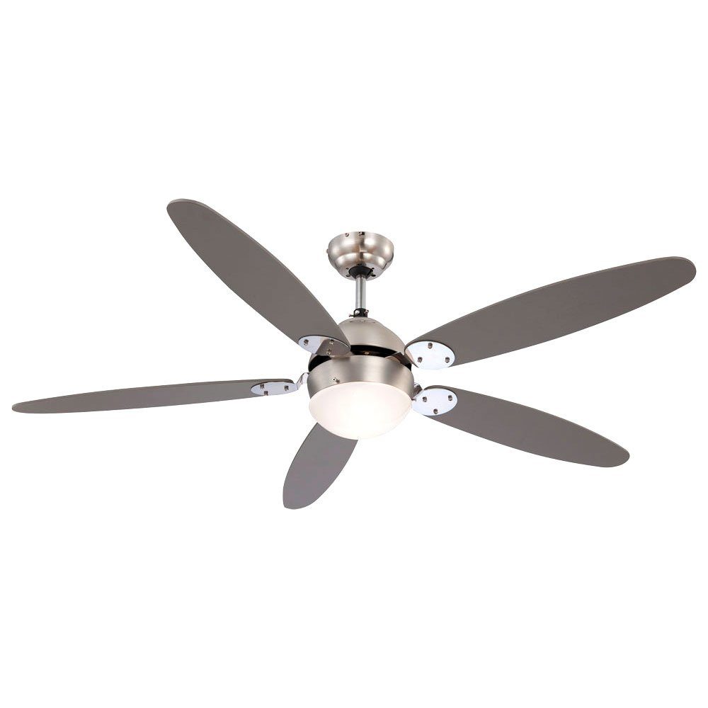 GLOBO LIGHTING Deckenventilator, LED Deckenventilator Metall Silber Dimmbar Farbwechsler D 132 cm