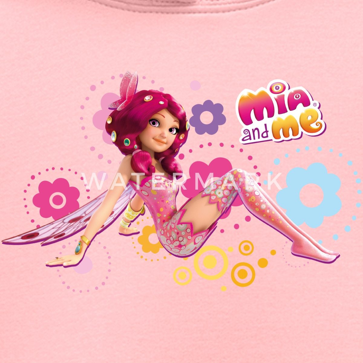 Spreadshirt Hoodie Mia and Me Elfe Mia Sitzt In Blumen Kinder Premium Hoodie (1-tlg)