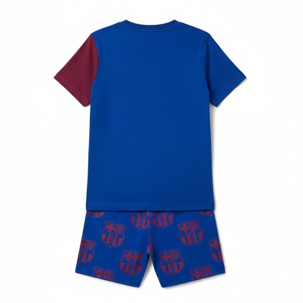 FC Barcelona Pyjama - Kinder Nachtwäsche Kurzarm Sommer Schlafset Baumwolle (2 tlg)