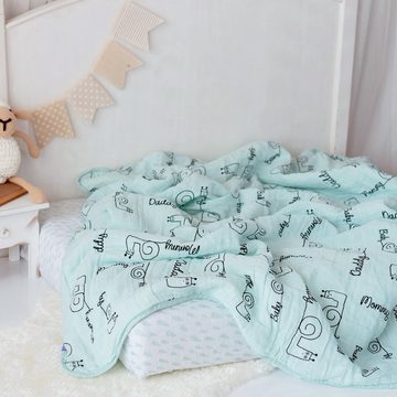 Babydecke Milk&Moo Sangaloz Musselin Flauschige Babydecke, 90x110 cm, MILK&MOO